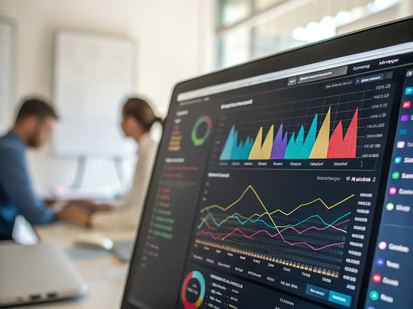 A visually engaging image depicting a smart education platform interface with interactive dashboards and data visualization tools, showcasing real-time student progress and personalized learning paths.